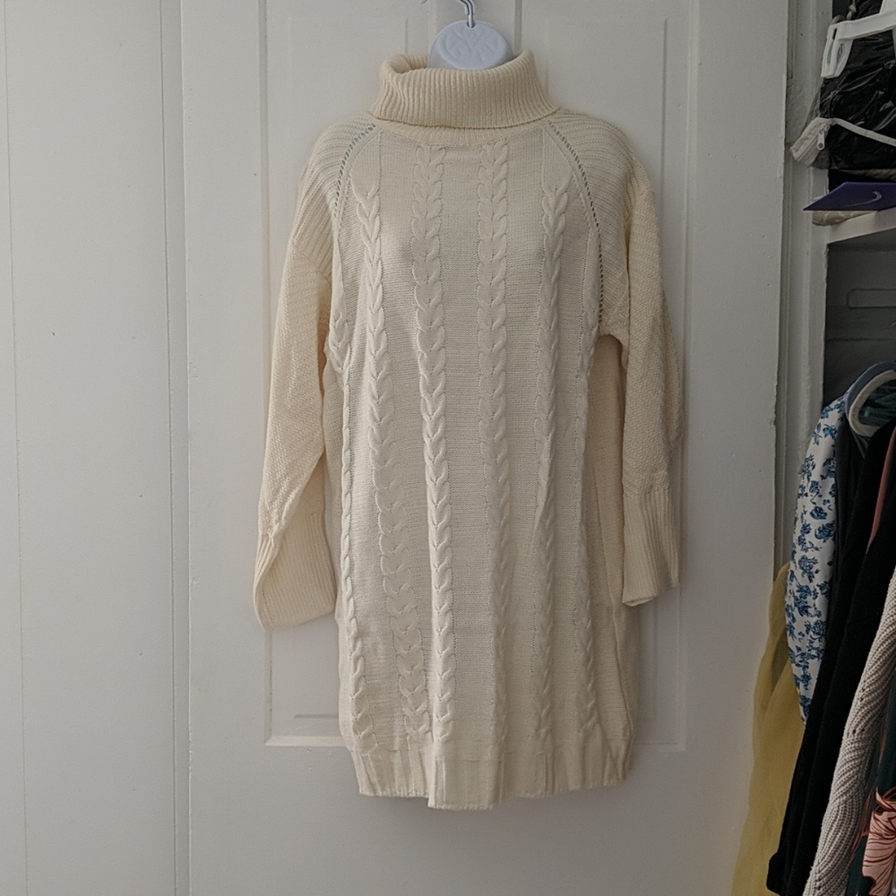 Cream sweater dress